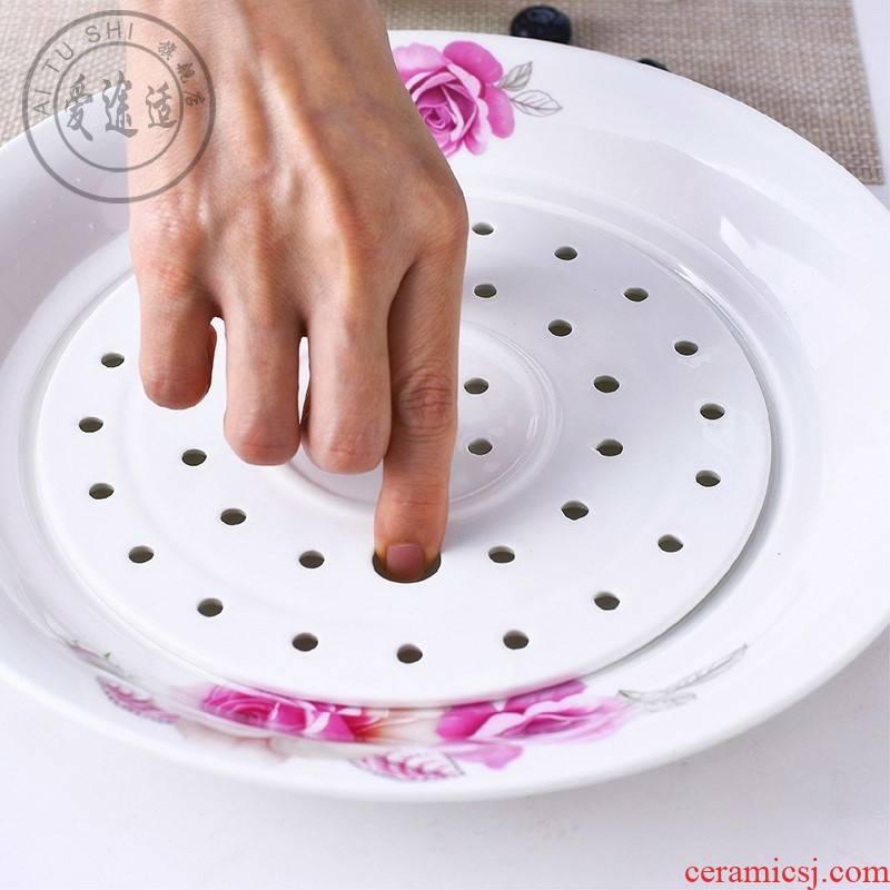 10 inches large double disc 0 home steamed the ceramic plate dumpling dish drop dumplings tray with vinegar