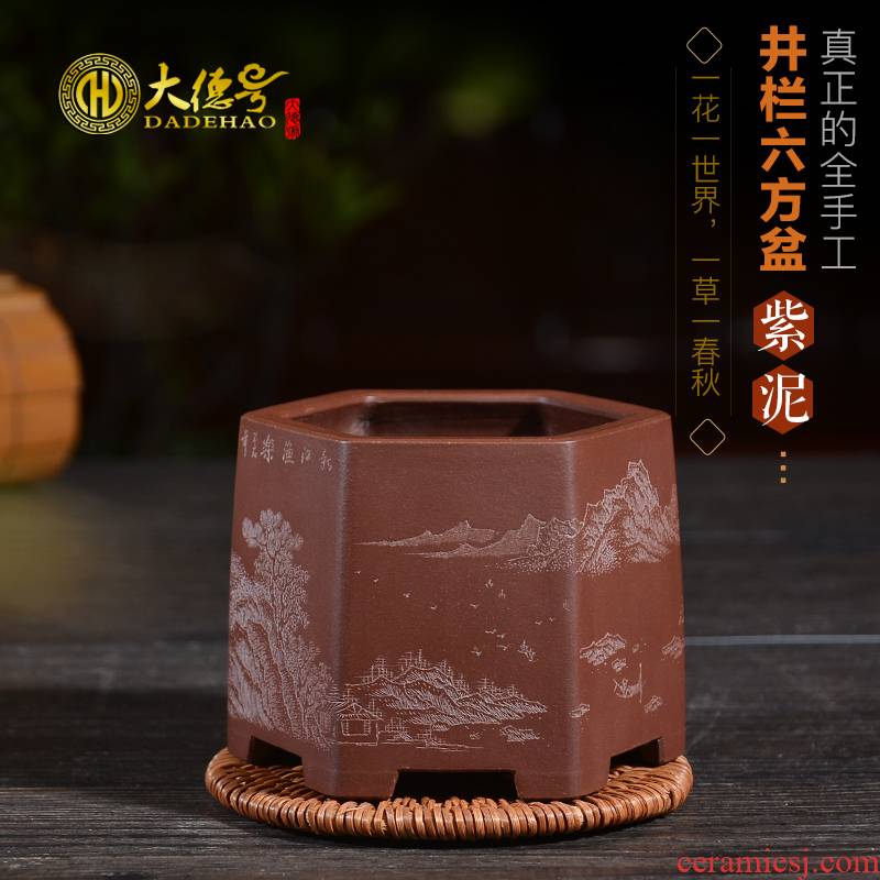 Greatness, all hand - made by fine carved made miniature meaty plant asparagus ponies chunlan purple sand flowerpot