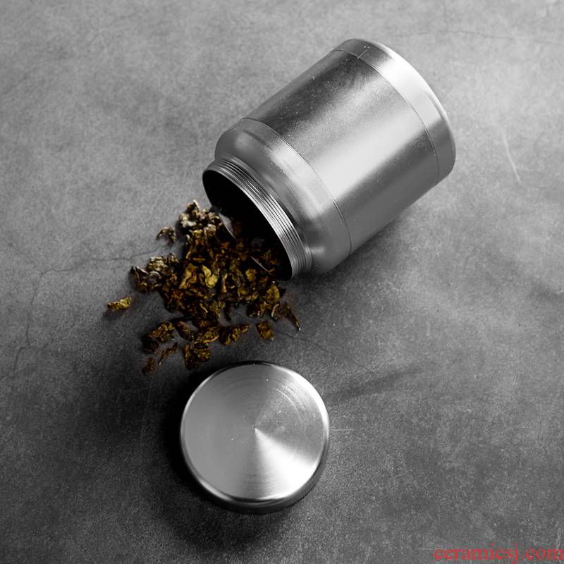 Caddy fixings size portable travel aluminium alloy is a creative home store tea tea box packing small pot of tea