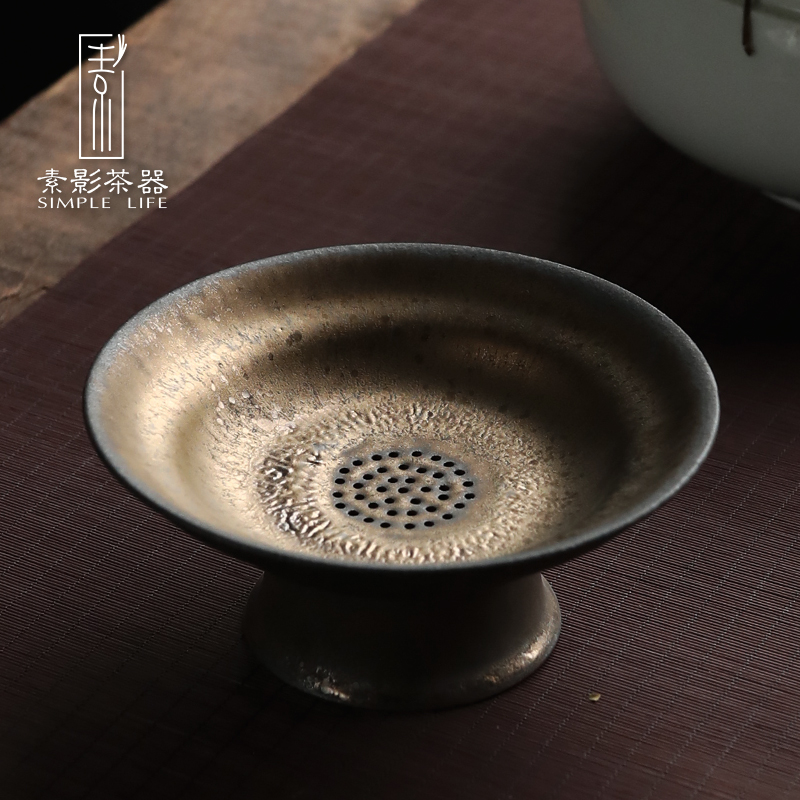Plain film ceramic fruit bowl of snack dried fruit bowl Chinese style restoring ancient ways tea tray was crude earthen POTS bearing gold pot pad
