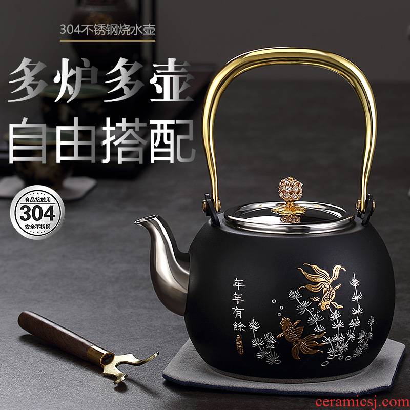 Morning high 304 stainless steel kettle teapot household electrical TaoLu cook large kunfu tea KaiShuiHu kettle