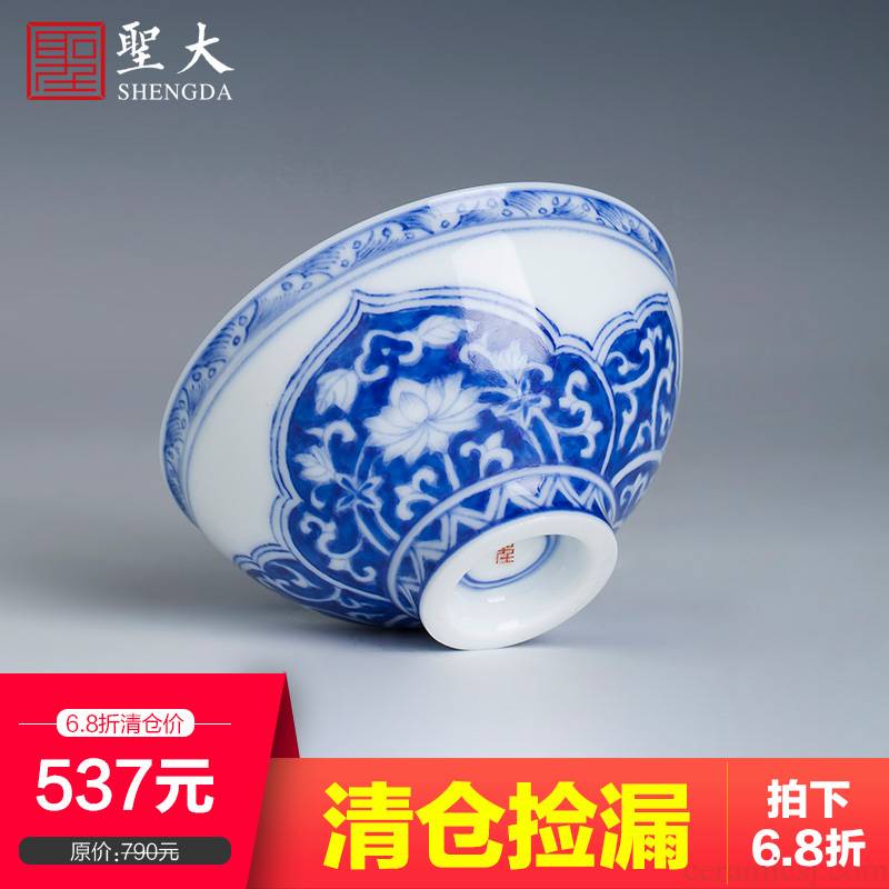 Santa teacups hand - made ceramic kungfu ruyi flower painting of YunLongWen cup all hand of jingdezhen tea service master