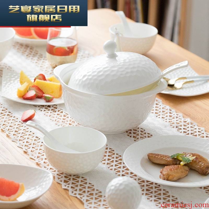 Move dishes suit household 4/6 people eat the new ipads China tableware creative dish bowl of nice ceramic dishes