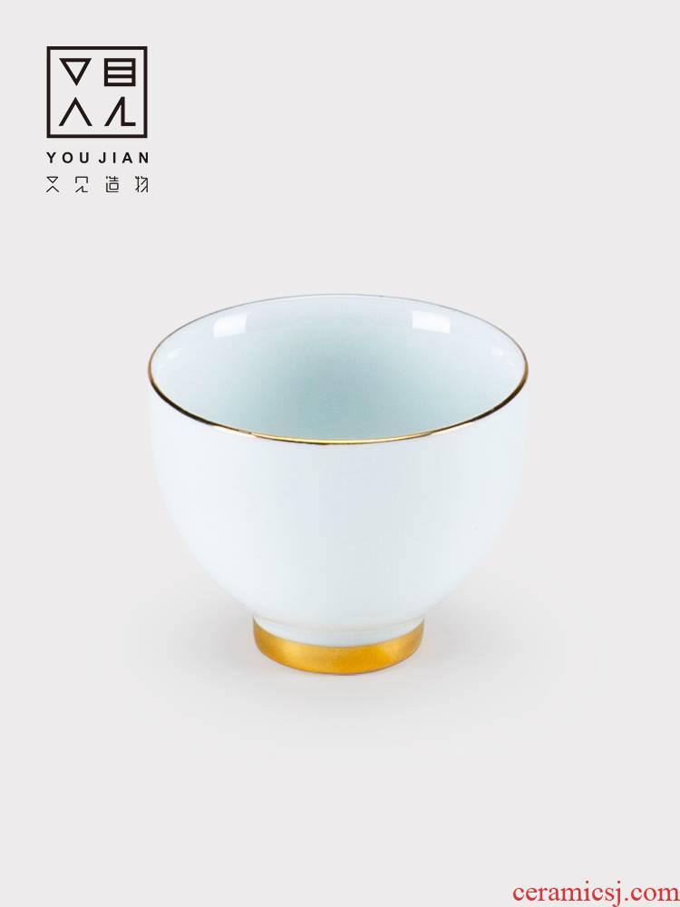 Small single master cup of ceramic Japanese tea cups cup tea cup kung fu tea set a single sample tea cup single CPU