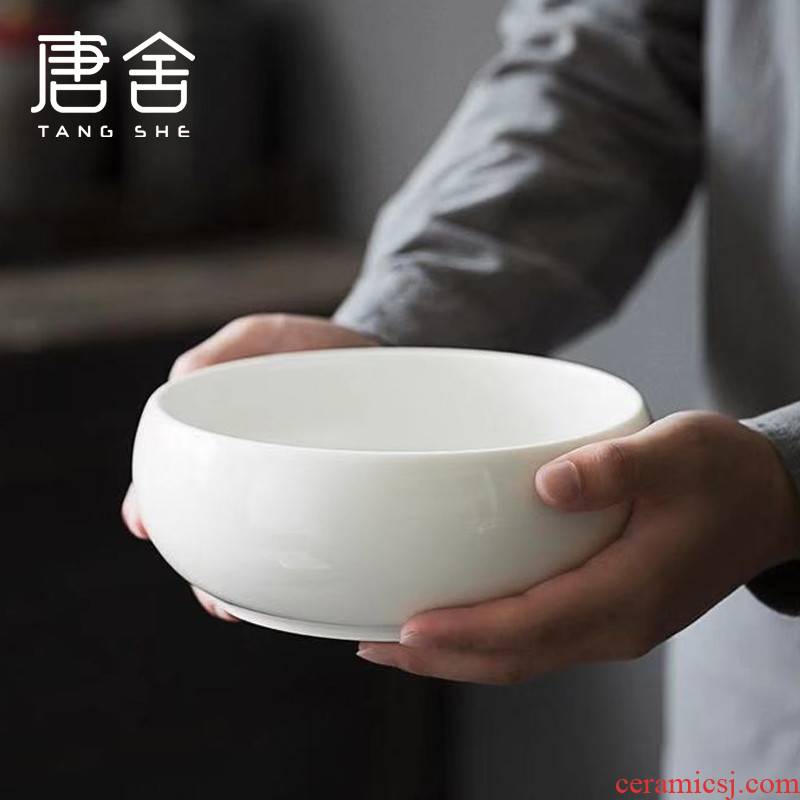Tang for wash jade s dehua white porcelain ceramic water jar tea heavy large office home Chinese zen tea taking