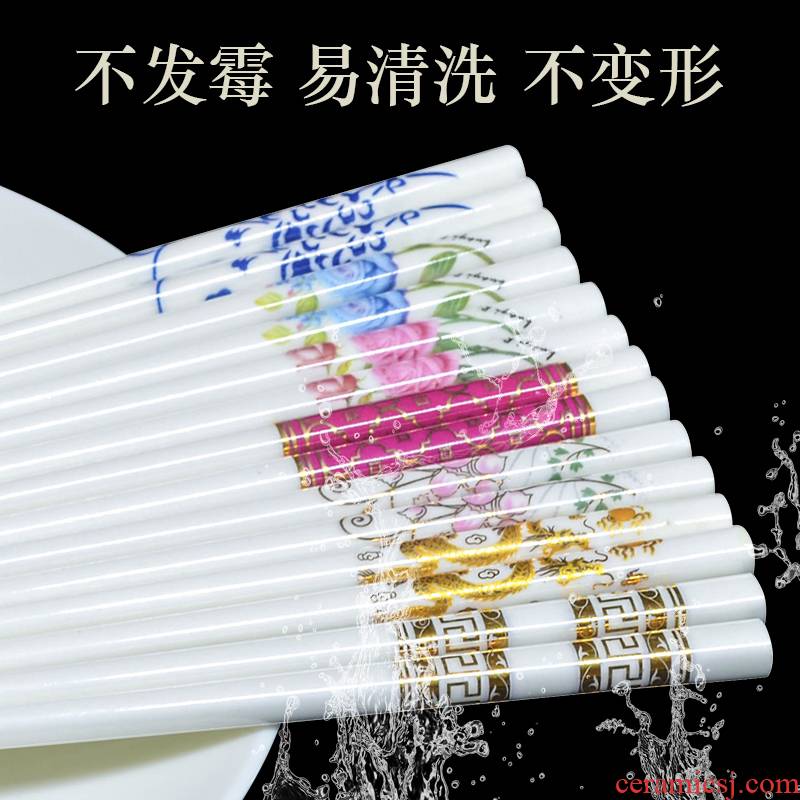 Jingdezhen gift ipads China suit household utensils web celebrity mouldproof Mid - Autumn festival gifts ceramic 10 pairs of chopsticks