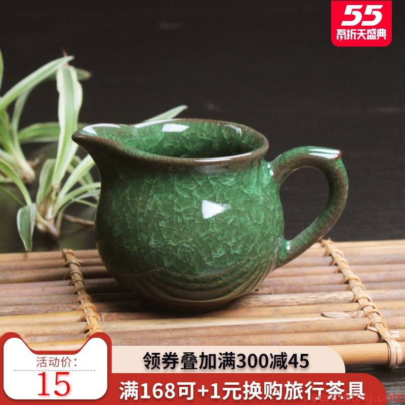 Palettes nameplates, Taiwan open a piece of ice to crack ceramic fair keller kung fu tea tea tea ware and cup and a cup of malachite green sea points