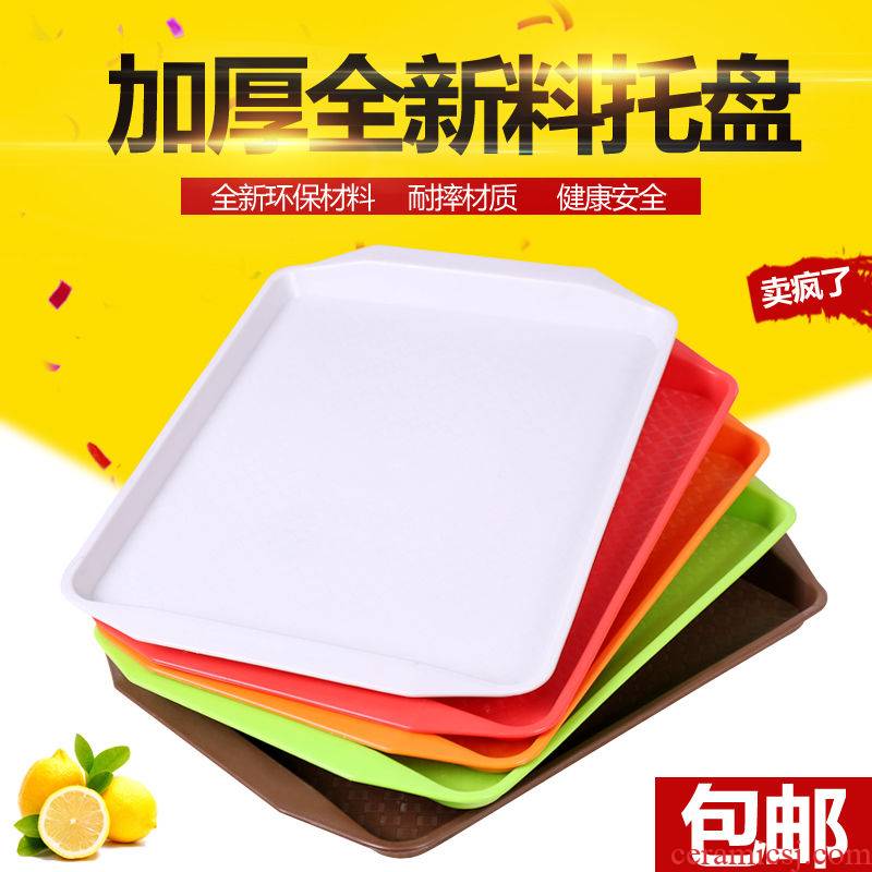 Sitting room color thicken melamine tray was rectangular tray hotel hotel tea tray of fruit snack plate cake pan