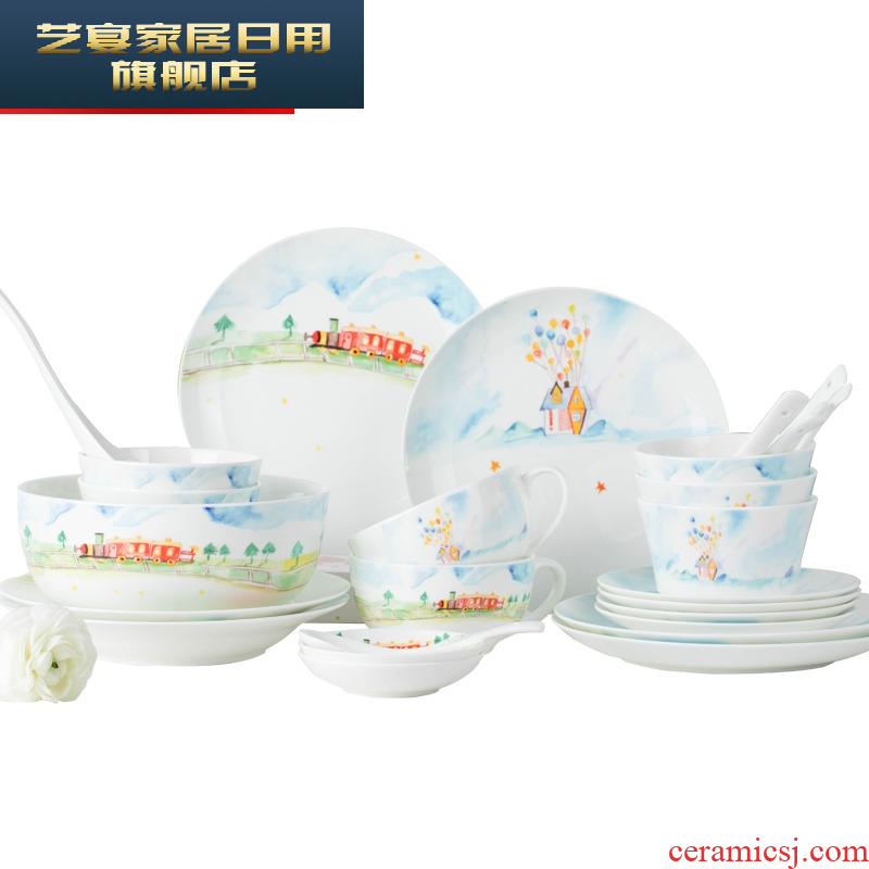 Dishes suit household creative restaurant tableware suit nice cartoon Dishes of jingdezhen ceramic dish bowl