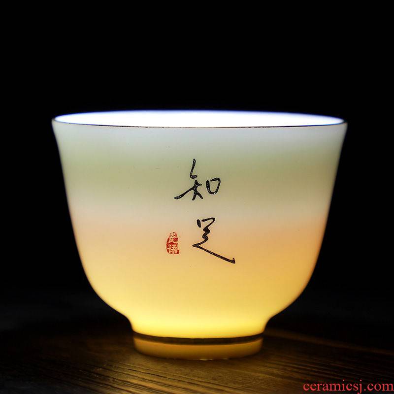 Suet jade ceramic cups cup kung fu tea master cup household single CPU personal cup cup bowl sample tea cup