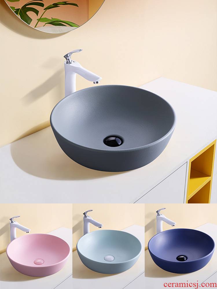 Nordic stage basin ceramic lavabo single household simple circular basin pool art basin bathroom sinks