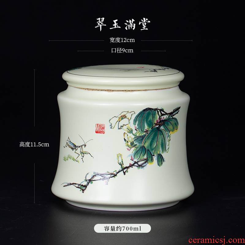 Blower, jingdezhen ceramic seal pot large white tea caddy fixings tea caddy fixings POTS and POTS of pu - erh tea pot