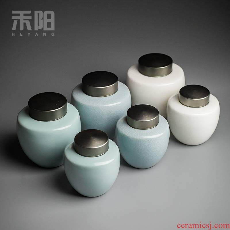 Send Yang aluminum cover caddy fixings ceramic large seal pot kung fu tea set small portable storage POTS with Japanese