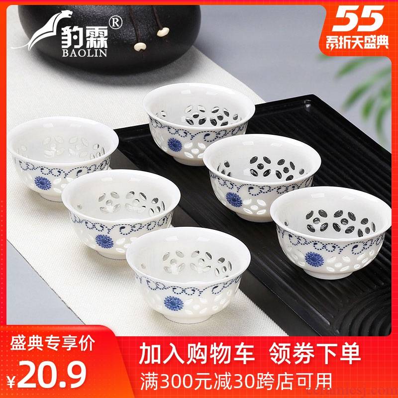 Small ceramic cups transparent kung fu tea bowl household single violet arenaceous masters cup tea tea sets glass