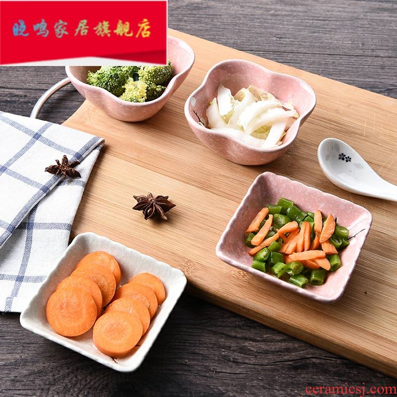 Creative name plum flower pattern ceramic small dish condiment disc household cutlery tray snack dish chafing dish seasoning dipping sauce dish of a plate