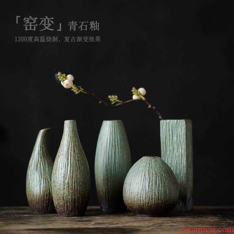 Rock retro ceramic vases, small kung fu tea tea accessories sitting room place a hydroponic Japanese flower receptacle