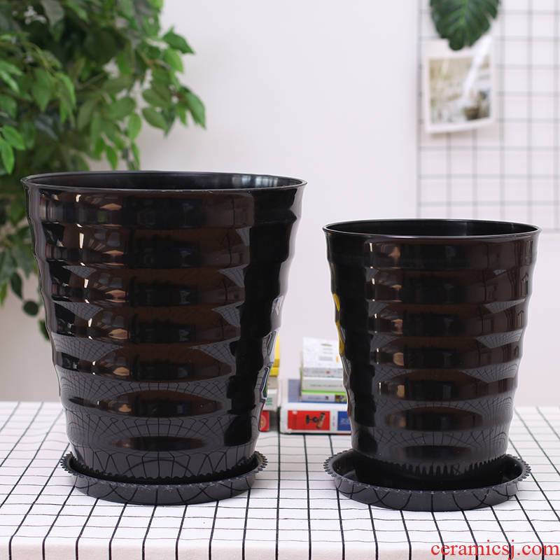 Super extra large fruit powder and other rich tree flower pot high circular thread thickening imitation ceramic plastic containers