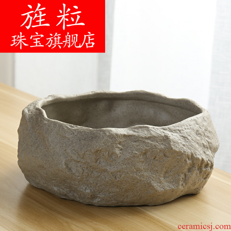 Continuous grain of daffodils grass cooper hydroponic flower pot water raise the imitation stone miniascape of creative ceramic bowl lotus pond lily money