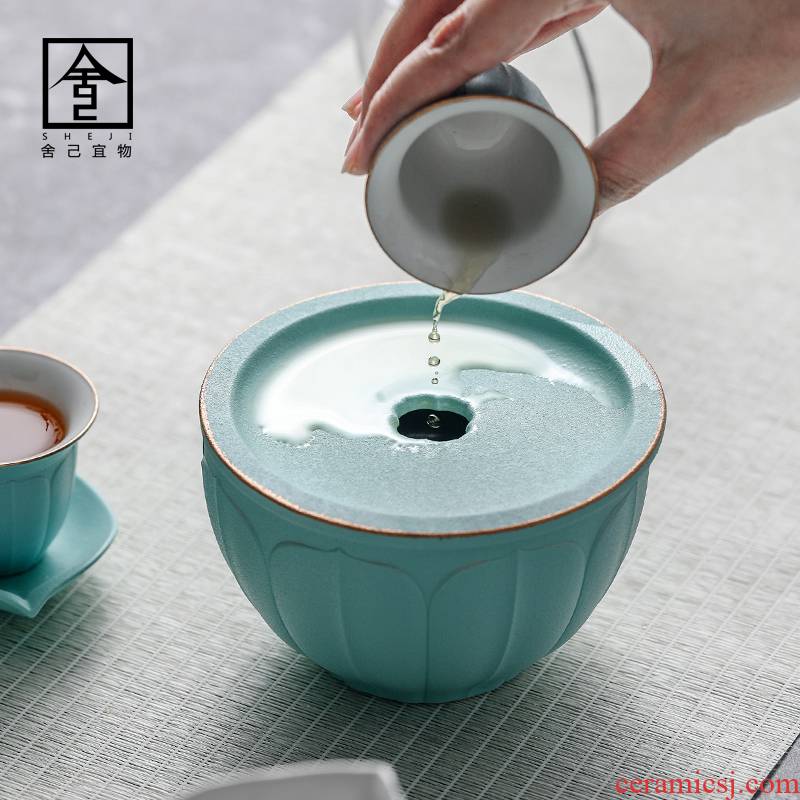 The Self - "appropriate content large tea wash to ceramic building hot water coarse pottery meng pen paint pure color wash bucket cup tea accessories