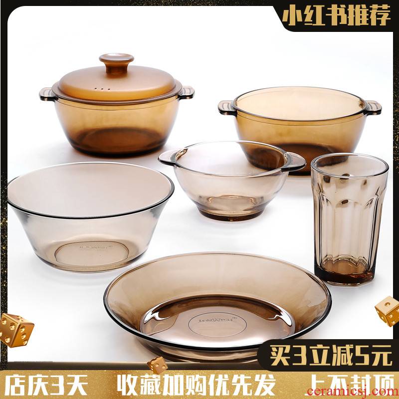 Bo view limited hit northern tempered solar glass tableware suit household creative fruit salad bowls of rice