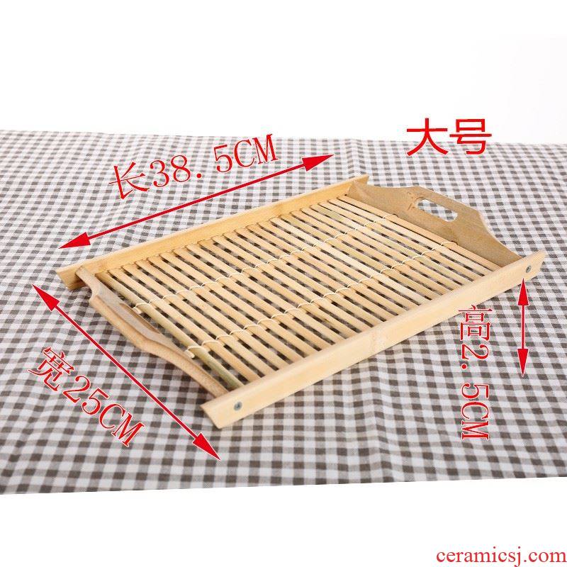 Receive a small tea tray household fine bamboo stick act the role ofing is tasted special suits for bamboo fruit bowl display