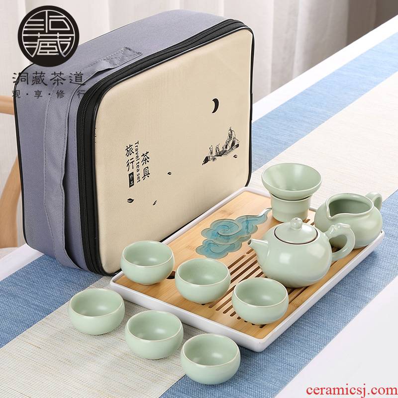 In Japanese portable floor elder brother up with dry tea tray ceramic contracted kung fu tea set suits for your up travel home