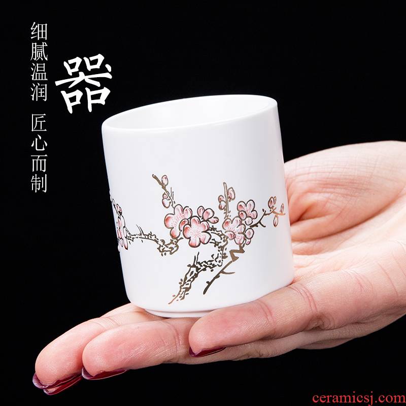 Inferior smooth white porcelain master sample tea cup of household ceramics kung fu tea set personal single cup tea accessories always hat to CPU