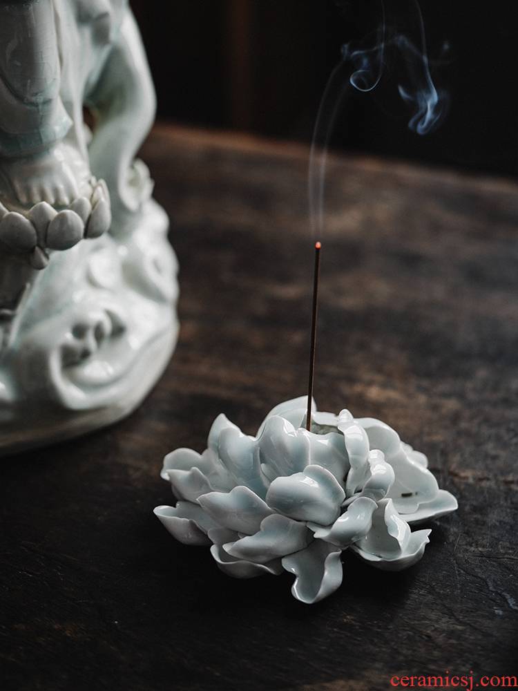 Cloud art of jingdezhen put incense buner manual ceramic back sweet joss stick aloes peony fragrant incense seat tray