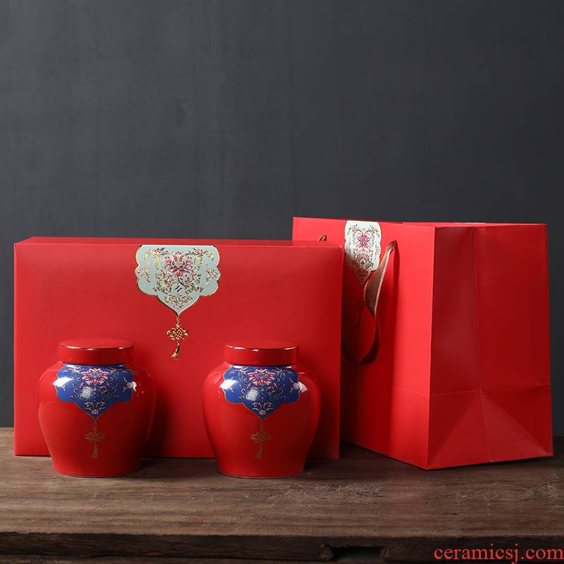 Tea packaging gift box ceramic Tea pot general Tea, green Tea POTS sealed as cans half jins pack cartons is a gift