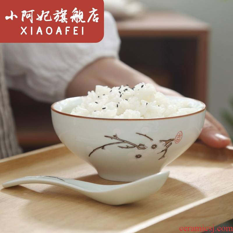 Japanese job 】 【 under the glaze color restoring ancient ways hand - made ceramic tableware bowls of rice bowls porringer dessert salad bowl