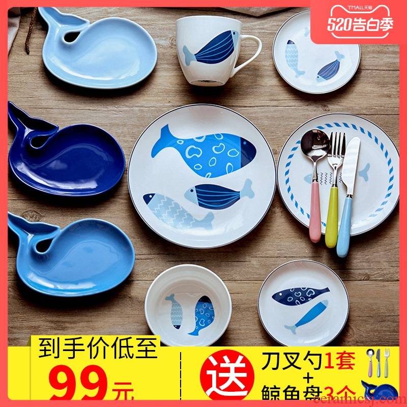 New garland ipads porcelain tableware children suit western - style 6 sets express cartoon dishes combination healthy dishes