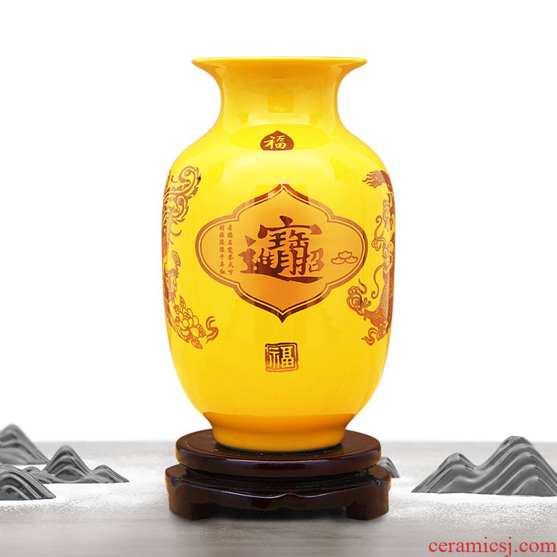 Jingdezhen ceramics vase China red paint decoration vase wedding open birthday gift decoration
