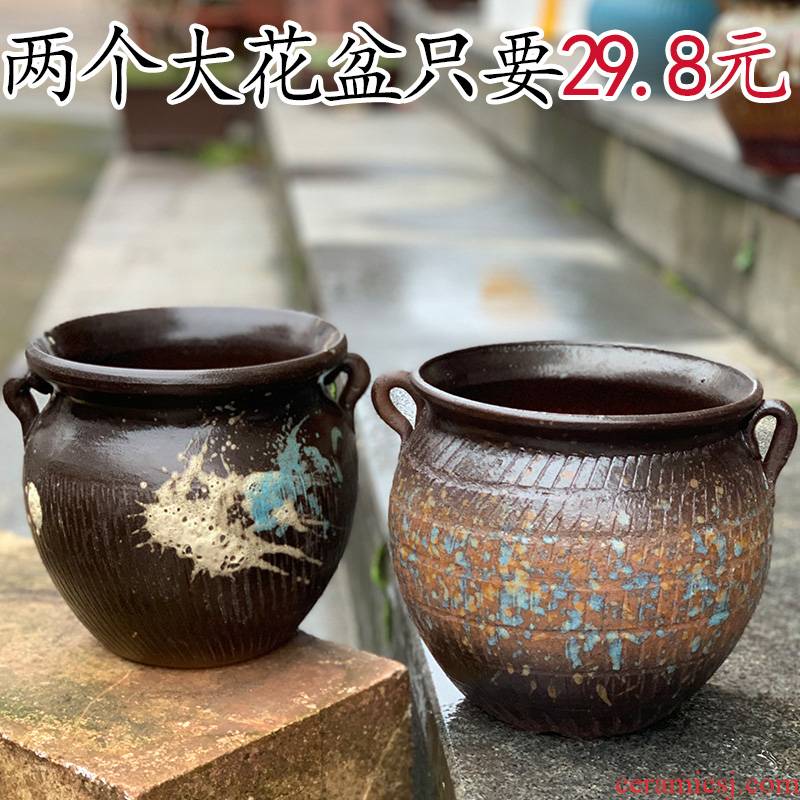 Specials fleshy flowerpot coarse pottery large - diameter plant other Chinese rose, ceramic POTS, fleshy mage old running the flowerpot