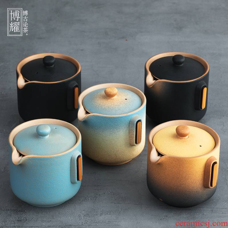 Bo yiu-chee Japanese coarse pottery hand grasp pot teapot ceramic household large - sized iron single teapot kung fu tea tea; preventer