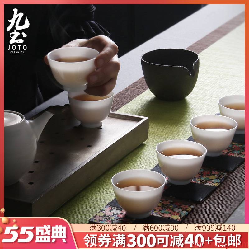 About Nine clay sample tea cup jade checking jingdezhen thin foetus master kung fu tea tea set porcelain, white tea cups of water