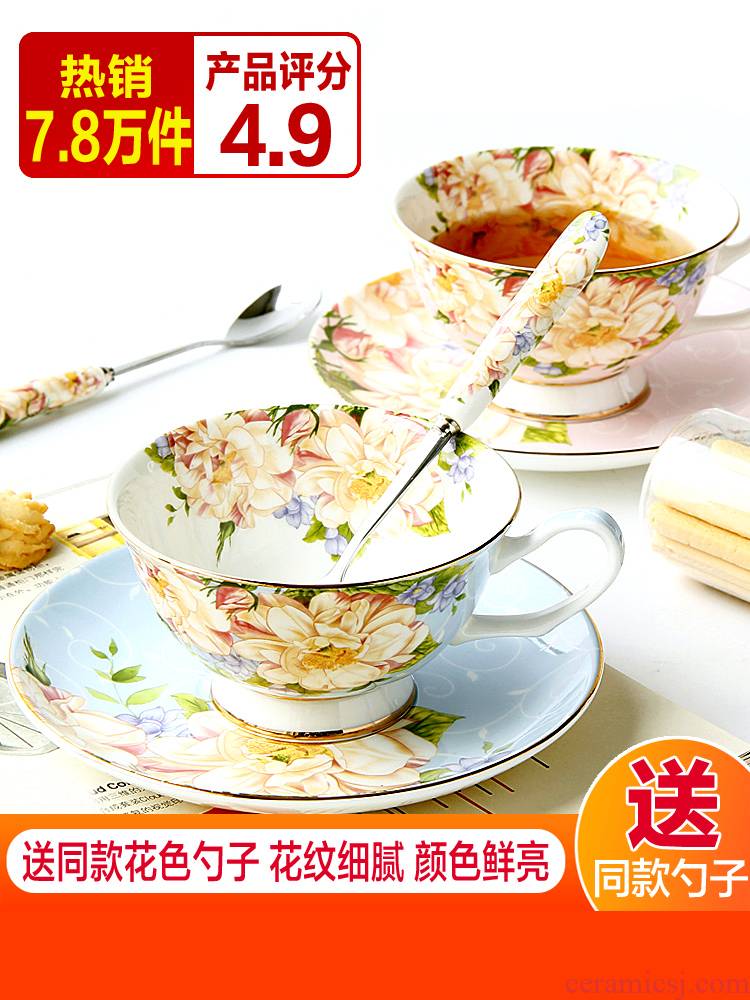 European style coffee cups and saucers suit small ipads China key-2 luxury afternoon tea tea set ceramic cup. English small household delicate flower