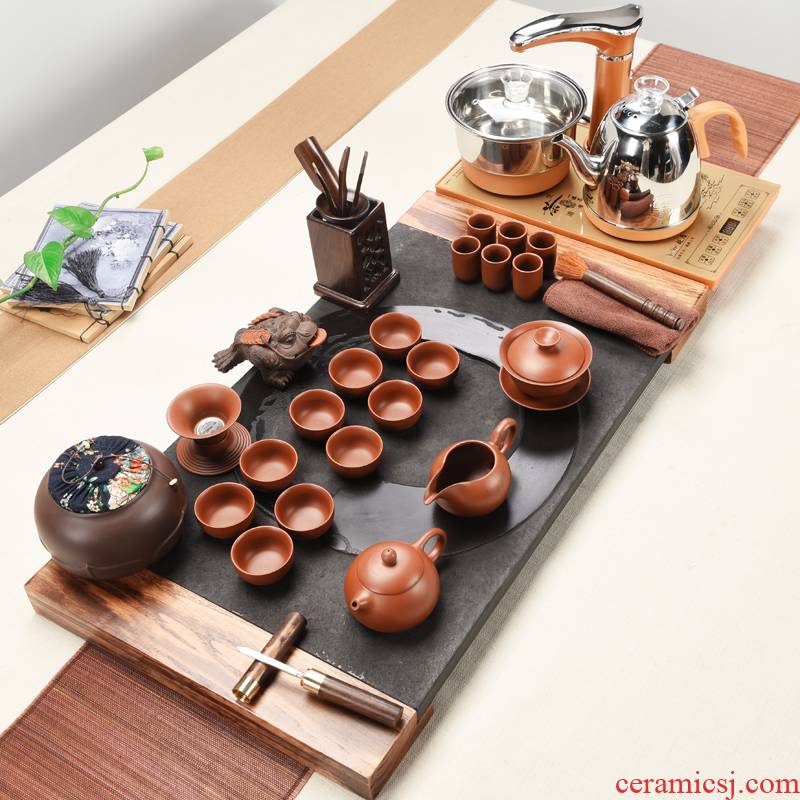 Whole sharply stone tea tray was set automatic one violet arenaceous kung fu tea set home tea tea table of a complete set of stone