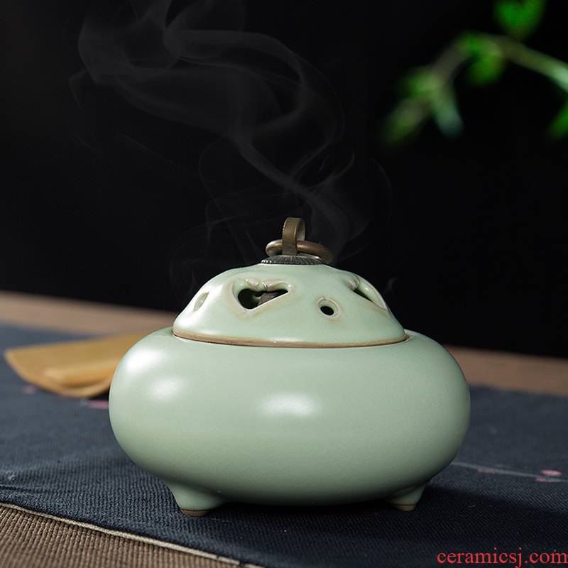 Ronkin kung fu tea tea accessories censer ceramic hollow out household indoor furnishing articles creative backflow smoked incense buner