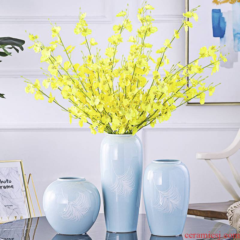 I and contracted creative ceramic mesa hydroponic floral decorations furnishing articles flower vase simulation TV ark, decoration