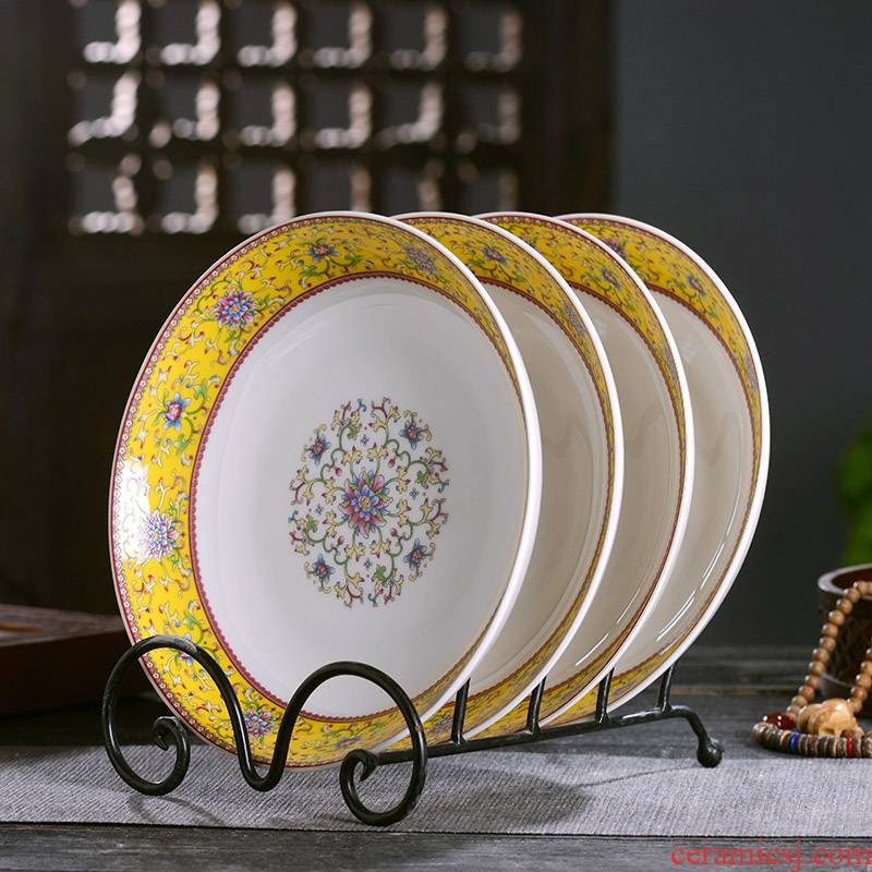 Large deep dish Chinese style household ipads porcelain of jingdezhen ceramics small taste dish 0 tableware the deep shallow dish dish dish dish slag