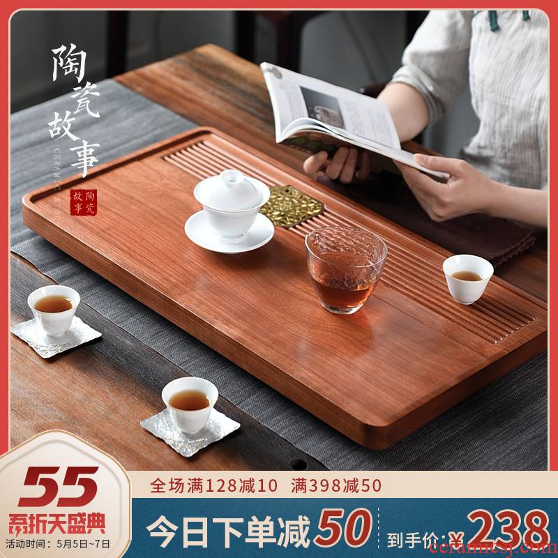 The Story of pottery and porcelain tea tray was solid wood home hua limu the whole piece of wood dry tea tea sea kung fu tea set