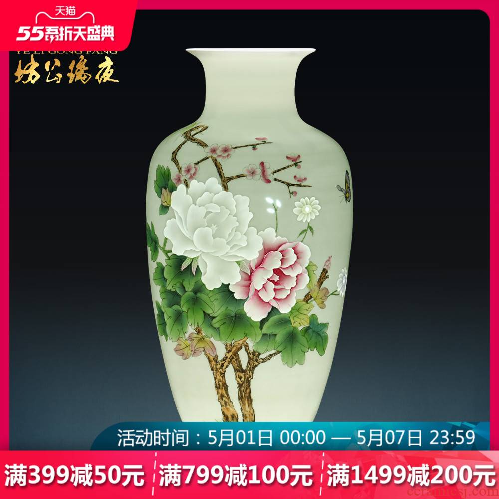 Jingdezhen ceramics hand - made famille rose blooming flowers, vases, flower arranging furnishing articles of Chinese style household act the role ofing is tasted, the sitting room decoration