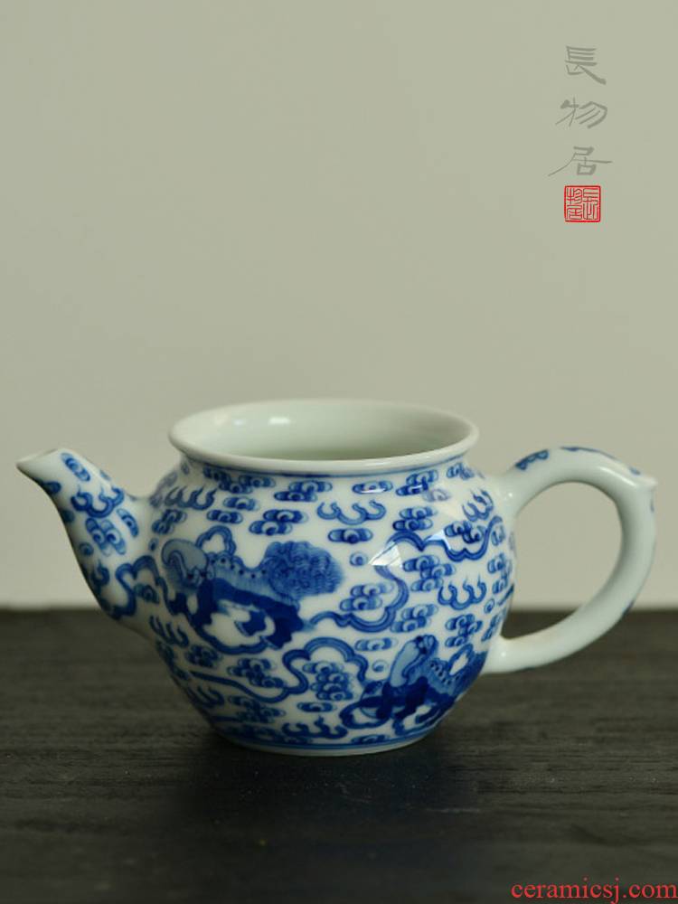 Offered home - cooked in view flavour jingdezhen blue and white lion hand - made silk fair grain porcelain cup and cup of overall province