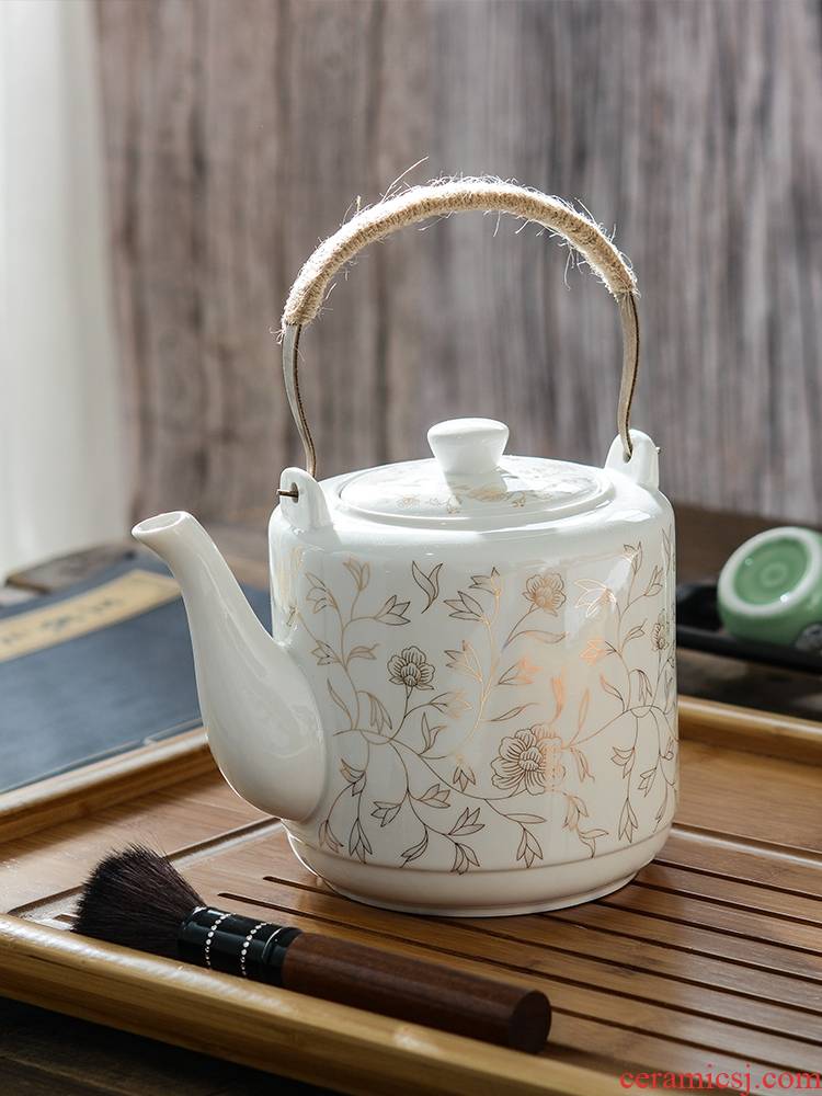 Ceramic teapot single pot of household cool cold KaiShuiHu high - capacity kettle CiHu big pot of porcelain teapot big kettle