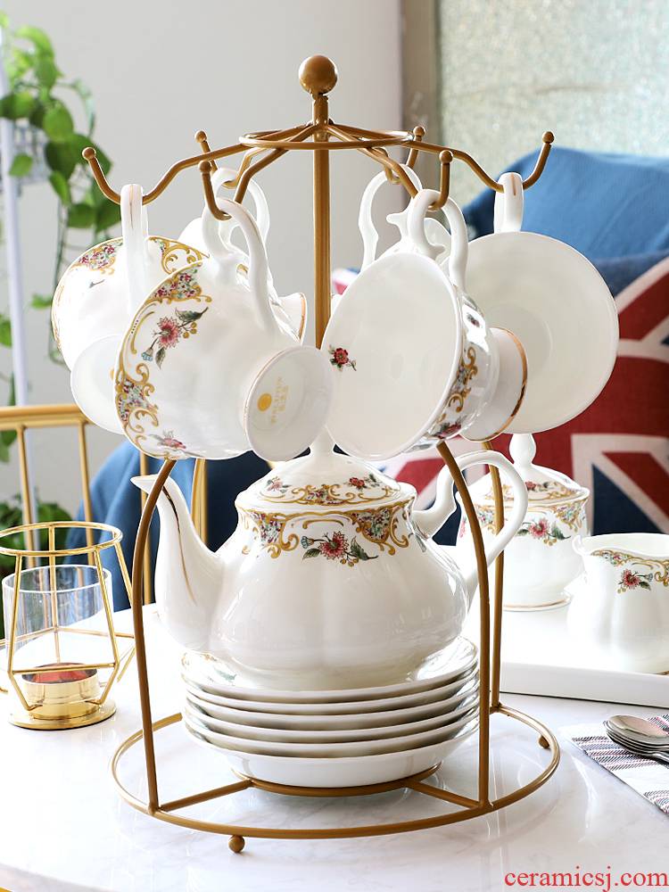 Ou tea sets of household ceramic coffee set English afternoon tea pot cup tea tea set with light key-2 luxury gift boxes