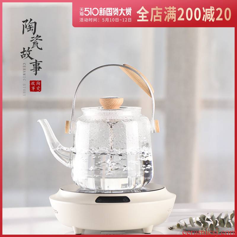 Make tea kettle for thickening heat resistant high temperature thermal glass teapot girder pot of electric TaoLu tea stove to boil tea