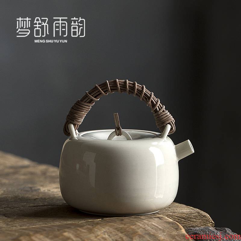 Dream ShuYu rhyme manually the cane top service up the teapot ceramics single pot of tea kungfu tea set filter girder pot of Japanese