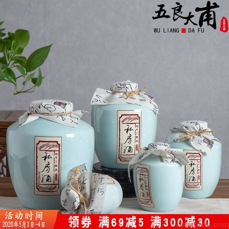 Jingdezhen ceramic wine bottle blank jar home 1 catty 2 jins of three jin of 5 jins of 10 archaize sealed mercifully wine