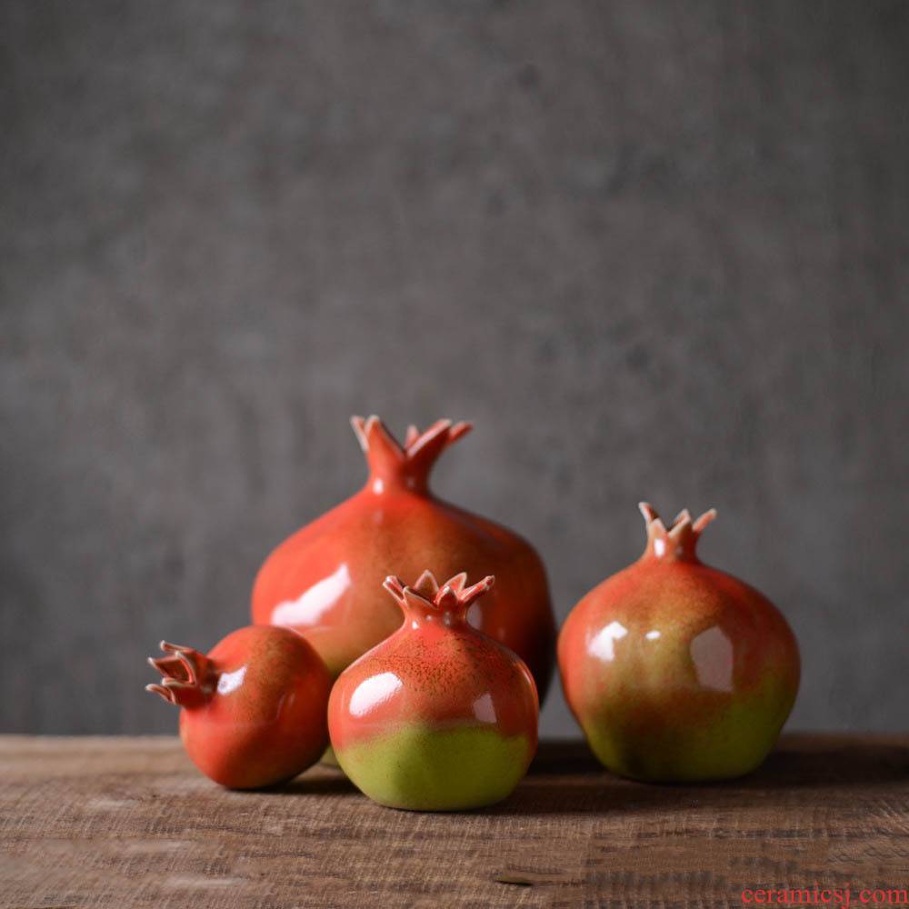 Ceramic pomegranate furnishing articles creative design home decoration Ceramic tea table accessories tea pet simulation fruit its