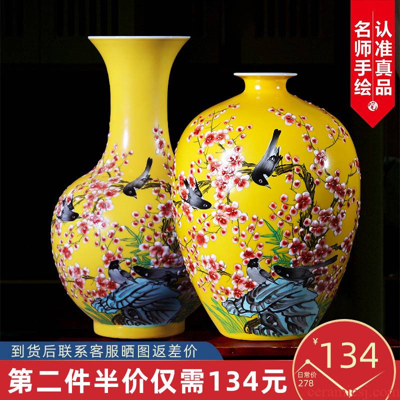 Jingdezhen ceramics hand - made vases, flower arranging furnishing articles of modern Chinese style household living room TV cabinet wine accessories
